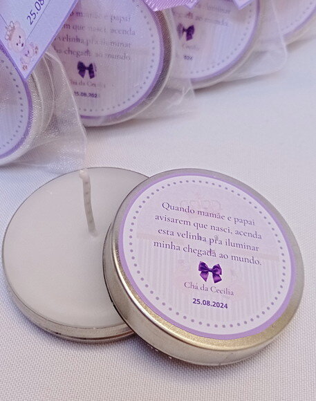 Lembrancinha Vela Latinha Lilas