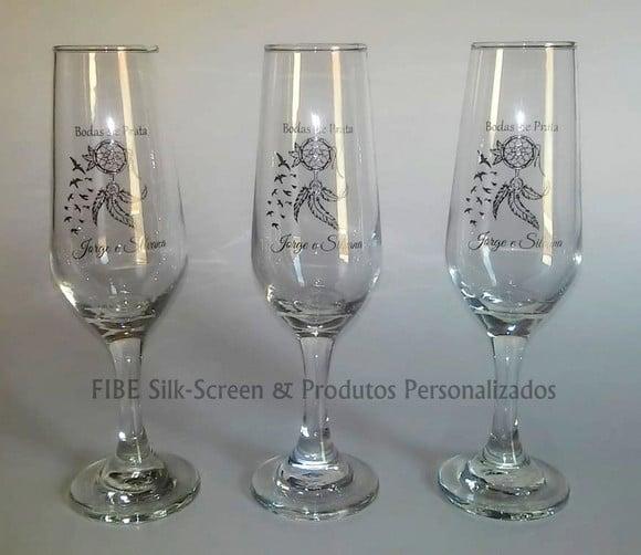 Taça de Vidro Champagne Personalizada