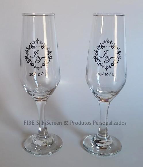 Taça de Vidro Champagne Personalizada