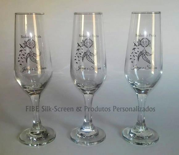 Taça de Vidro para Champagne Personalizada