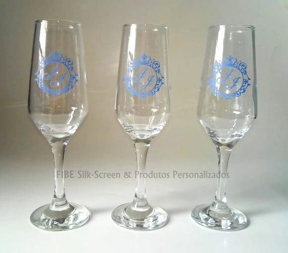 Taça de Vidro para Champanhe 186ml Personalizada