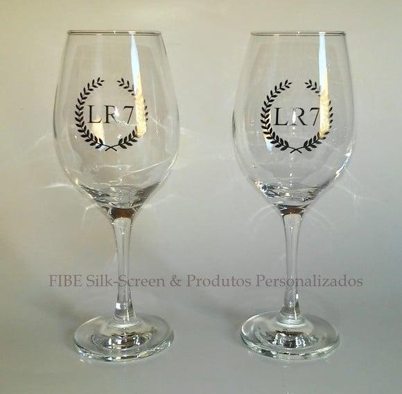 Taça para Vinho de Vidro Personalizada