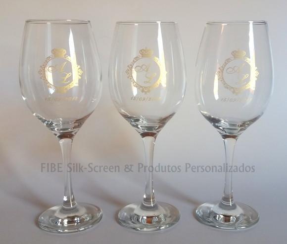 Taça para Vinho de Vidro Personalizada