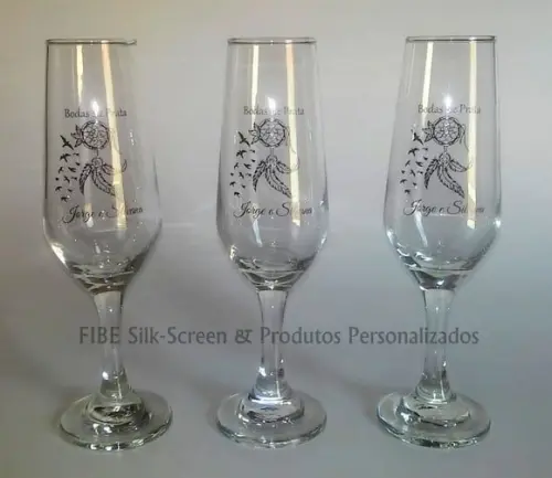 Taça de Vidro Champagne Personalizada