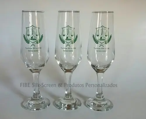Taça de Vidro Champagne Personalizada