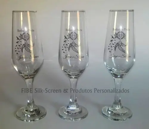 Taça de Vidro para Champanhe 186ml Personalizada