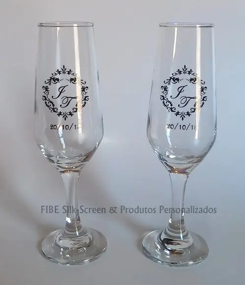 Taça de Vidro para Champagne Personalizada