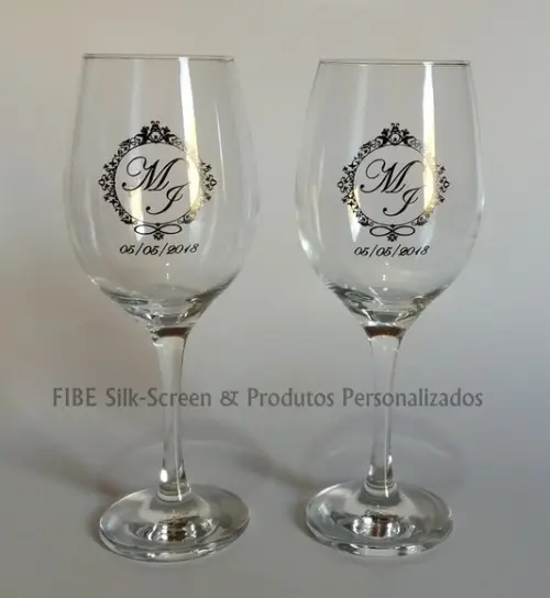 Taça para Vinho de Vidro Personalizada