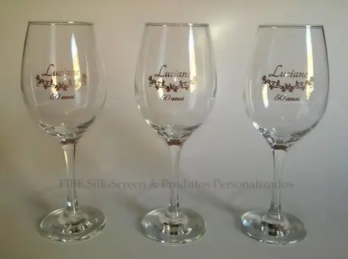 Taça para Vinho de Vidro Personalizada