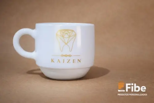 Xícara Café Vidro Branco Personalizada