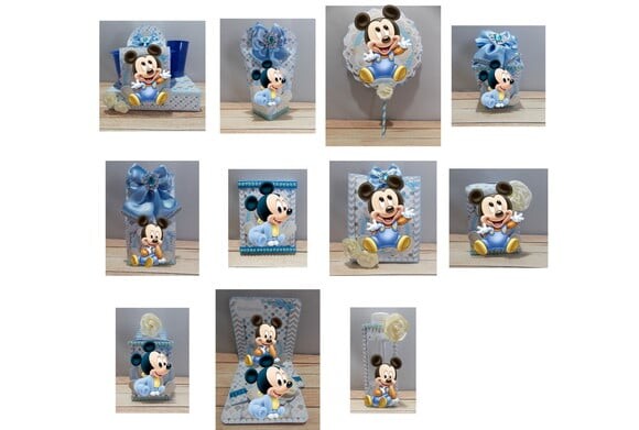 ARQUIVO CORTE KIT SILHOUETTE MICKEY BABY LUXO **Exclusivo***