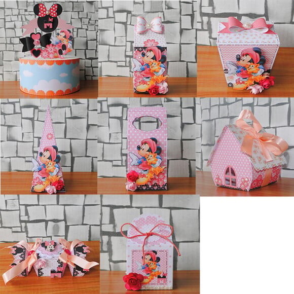 ARQUIVO CORTE KIT SILHOUETTE MINNIE ROSA LUXO
