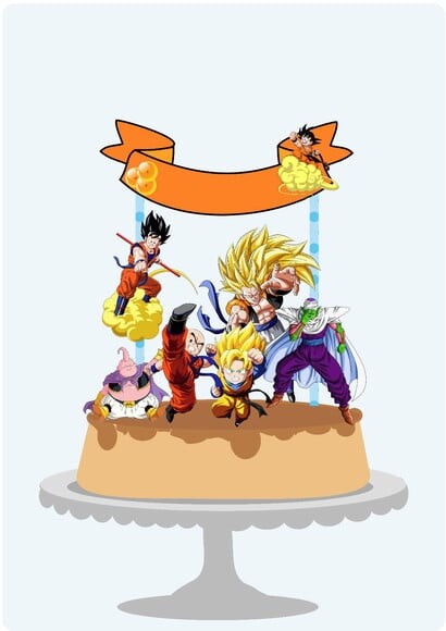 ARQUIVO SILHOUETTE TOPO BOLO DRAGON BALL Z