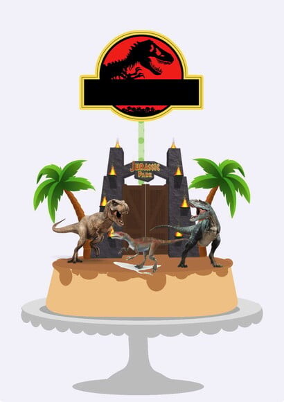 Arquivo Silhouette Topo Bolo Jurassic Park