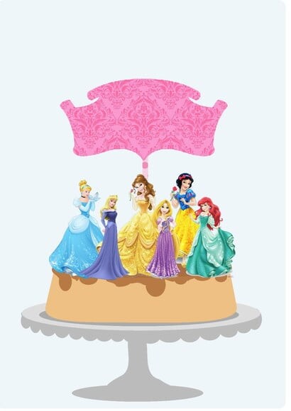 ARQUIVO SILHOUETTE TOPO BOLO PRINCESAS