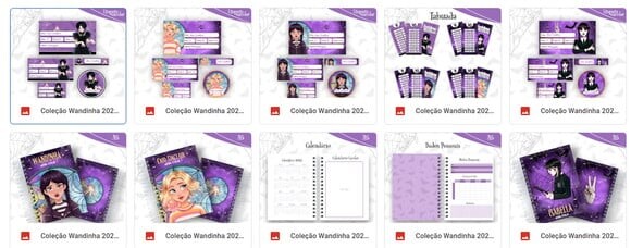 Combo de Arquivos Volta as Aulas 2023 Wandinha