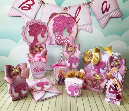 Arquivo Corte Kit Silhouette Barbie Festa em Casa