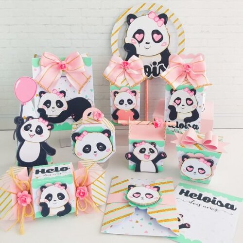 ARQUIVO CORTE KIT SILHOUETTE PANDA ROSA LUXO