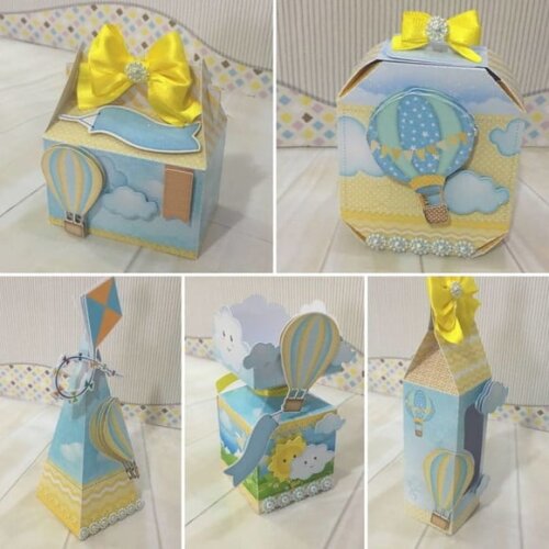ARQUIVO DE CORTE SILHOUETTE BALÃO AZUL E AMARELO