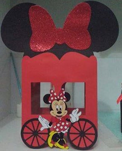 ARQUIVO SILHOUETTE MINNIE VERMELHA CARRINHO DE PIPOCA
