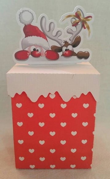 Arquivo Digital Silhouette Caixa Natal Papainoel com Rena