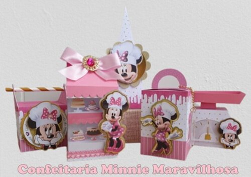 Arquivo Digital Silhouette Confeitaria da Minnie Rosa Luxo
