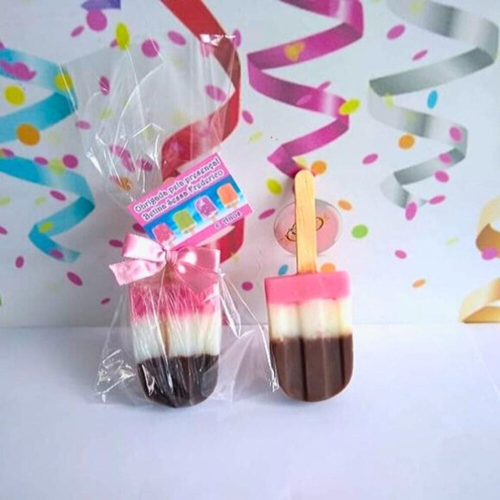 Sabonete Artesanal Picolé Lembrancinha Personalizada Para Aniver