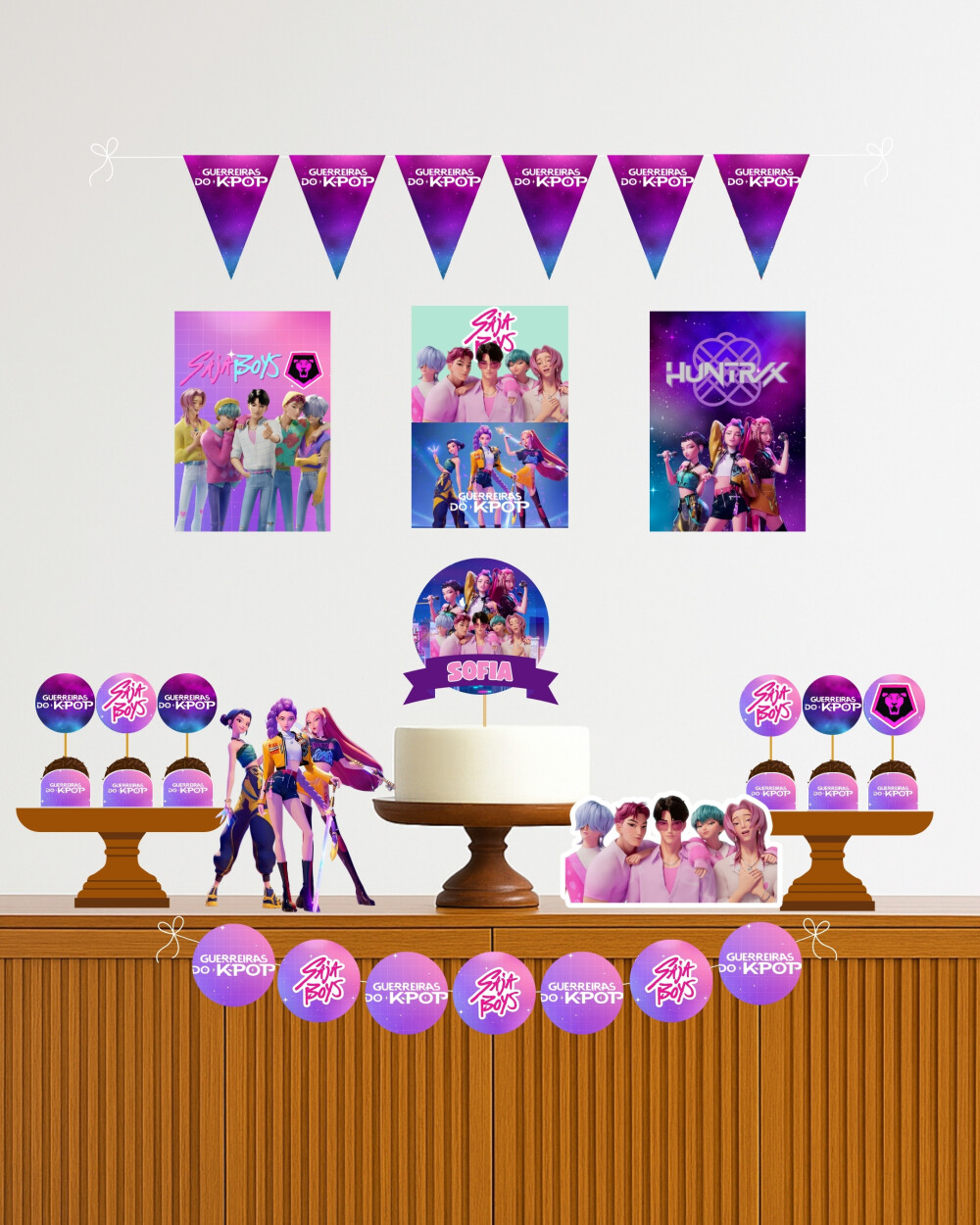 Kit Festa Digital Guerreiras do Kpop e Saja Boys