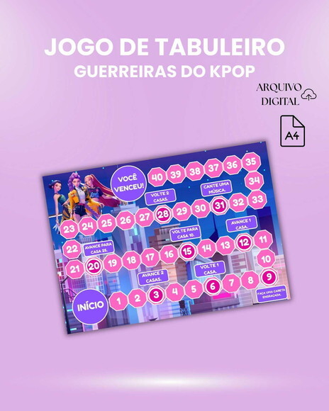 Arquivo Digital - Jogo Tabuleiro Guerreiras do Kpop