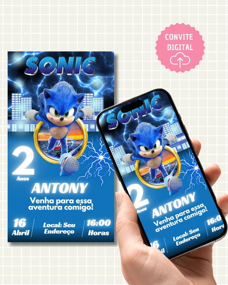 Convite Digital - Sonic
