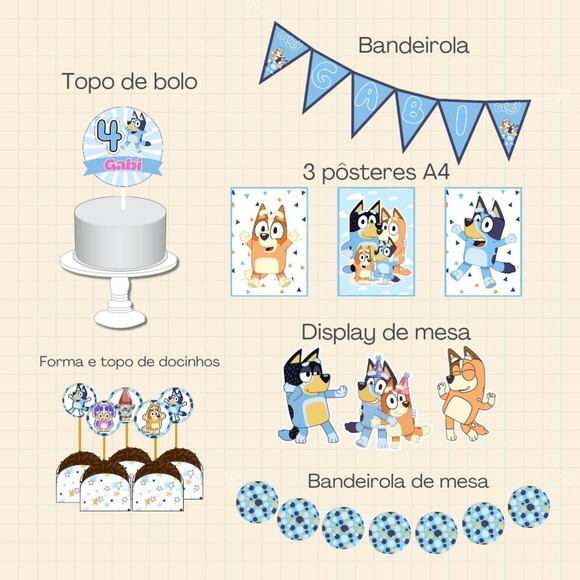 Kit Festa Digital Bluey