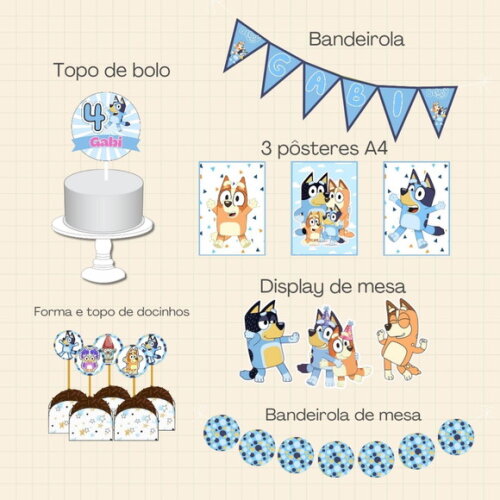 Kit Festa Digital Bluey