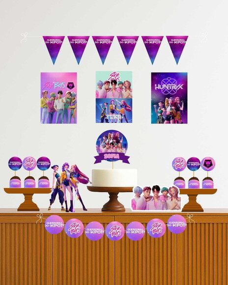 Kit Festa Digital Guerreiras do Kpop e Saja Boys