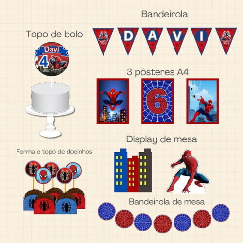 Kit Festa Digital Homem Aranha