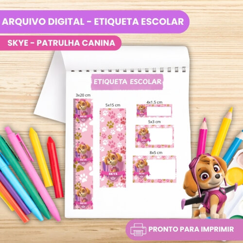 Arquivo Digital Etiqueta Escolar Skye