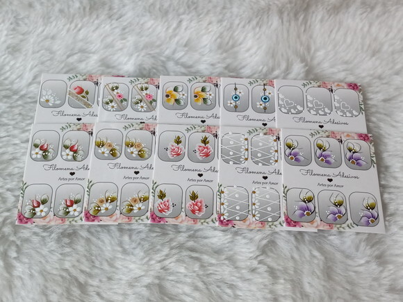 Adesivos, Unhas Naturais, Kit.