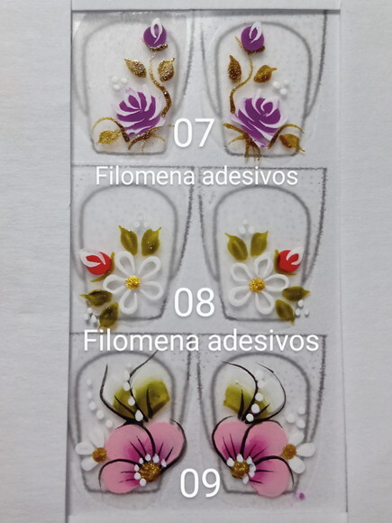 Adesivos, Unhas Naturais, Kit.
