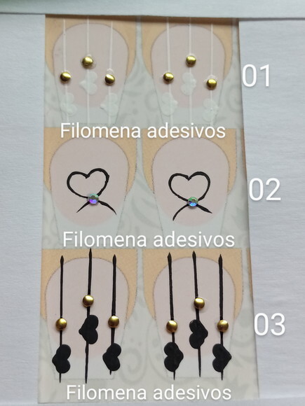Adesivos, Unhas Naturais, Kit.