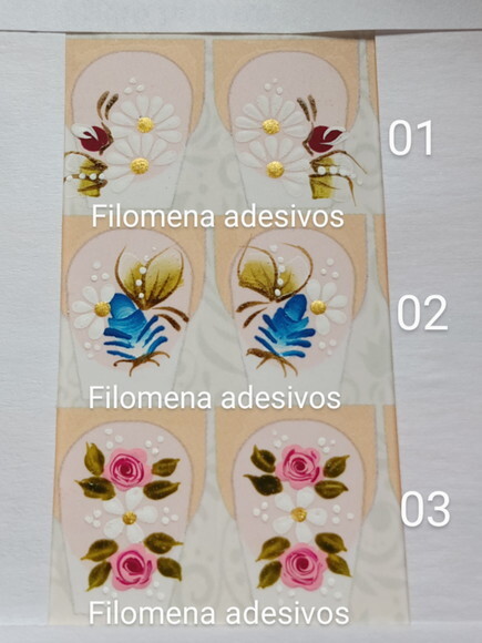 Adesivos, Unhas Naturais, Kit.
