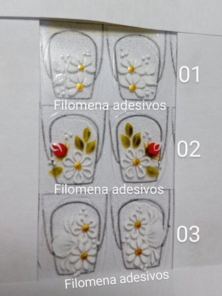Adesivos, Unhas Naturais, Kit.