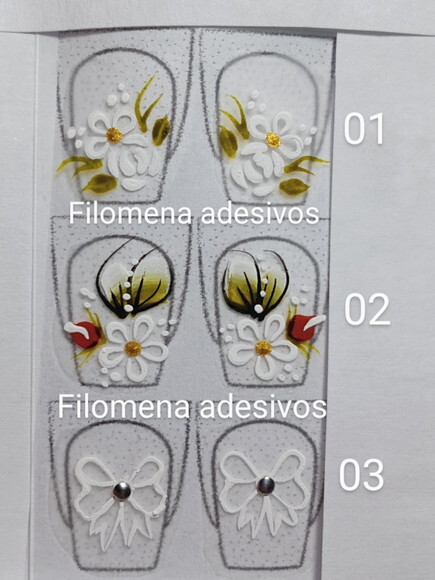 Adesivos, Unhas Naturais, Kit.