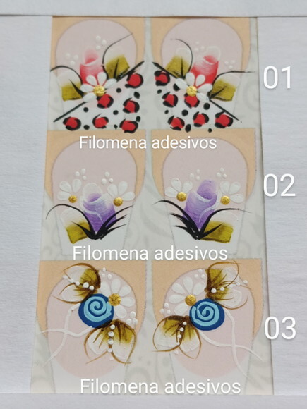 Adesivos, Unhas Naturais, Kit.