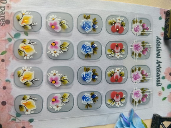 Adesivos, Unhas, Naturais.