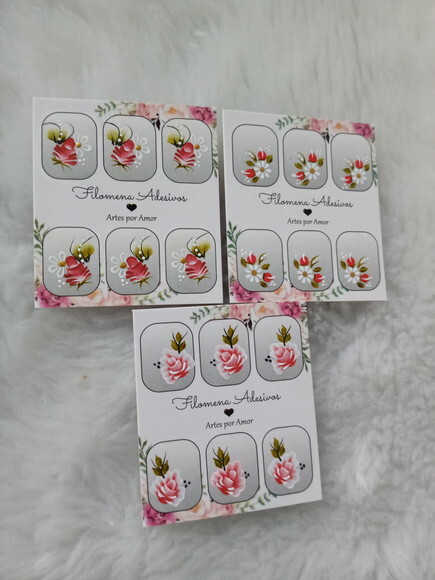 Kit, Adesivos, Unhas Naturais.