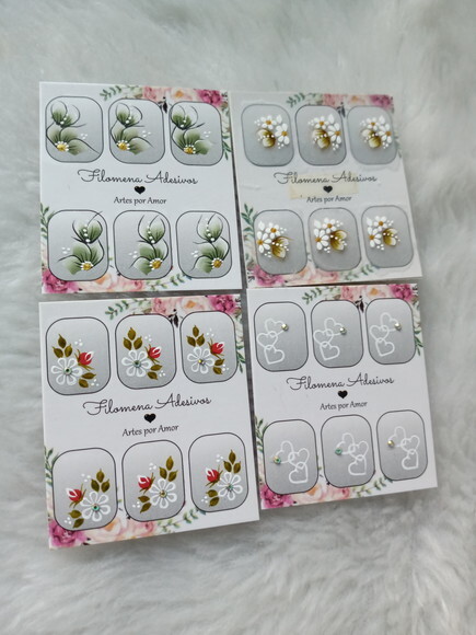 Kit, Adesivos, Unhas Naturais.