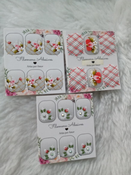 Kit, Adesivos, Unhas Naturais.