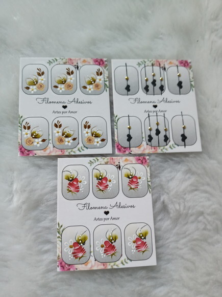 Kit, Adesivos, Unhas Naturais.