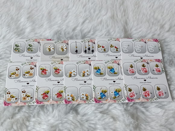 Kit, Adesivos, Unhas Naturais.