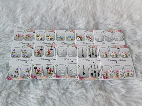 Kit, Adesivos, Unhas Naturais.