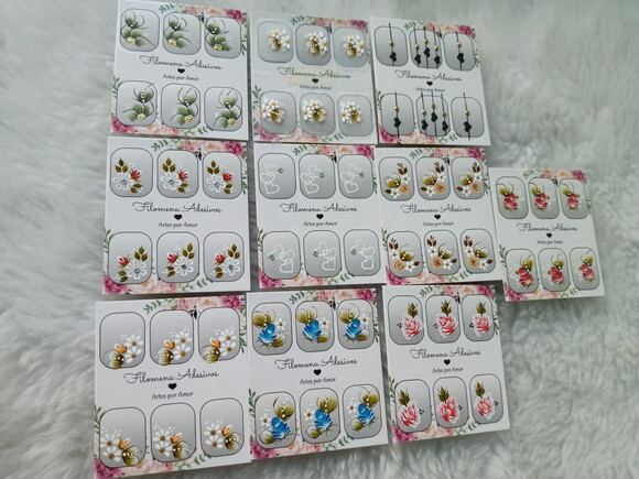 Kit, Adesivos, Unhas Naturais.